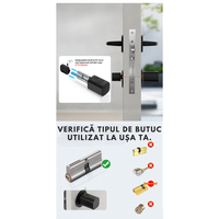 Butuc Smart Lock cu 5 Metode de Deblocare - Amprenta, Aplicatie Mobila si Cheie Mecanica - 9