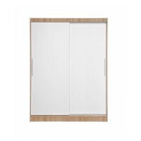 Dulap RODOS 01, usi glisante, corp somona + usi alb, 150x60x200 cm - 1