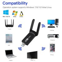 Adaptor Wireless Techstar® AC 1300 Dual-Band, 1200Mbps, USB 3.0, 2.4G/5G, Long Range, 2 Antene, Negru - 8