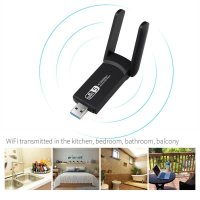 Adaptor Wireless Techstar® AC 1300 Dual-Band, 1200Mbps, USB 3.0, 2.4G/5G, Long Range, 2 Antene, Negru - 4