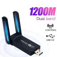 Adaptor Wireless Techstar® AC 1300 Dual-Band, 1200Mbps, USB 3.0, 2.4G/5G, Long Range, 2 Antene, Negru - 3