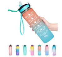 Sticla de apa potabila fitness Colorata 32Oz cu Marcator de timp - 1