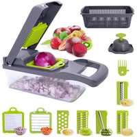 Razatoare multifunctionala pentru legume si fructe Alrens, 9 piese, lame din inox si maner de protectie - 1