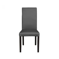Scaun living TEO, picioare lemn wenge, piele ecologica gri, 46x60x98 cm - 1