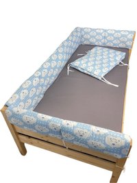 Set aparatori laterale Maxi pentru pat Montessori 120x200 cm Nori Zambareti albastru - 1