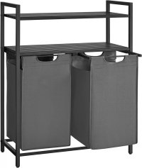 Cos de rufe, Vasagle, Negru-Gri, 73×33×92 cm - 2