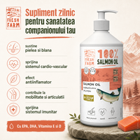 FRESH FARM Ulei de Somon 250ml pentru Piele si Blana, Supliment pentru Câini si Pisici XS-XL - 4