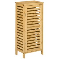 Dulap pentru Baie Kleankin din Bambus cu Raft Reglabil, Design Natural pentru Depozitare Eficienta - 1