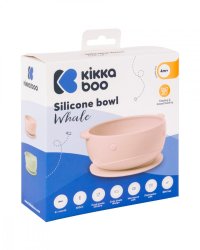 Castron din silicon KikkaBoo cu ventuza Whale Pink - 3