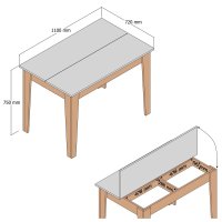 Masa de bucatarie Hanah Home, pal melaminat, nuc, dimensiuni 110x72x75 cm - 5