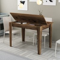 Masa de bucatarie Hanah Home, pal melaminat, nuc, dimensiuni 110x72x75 cm - 2