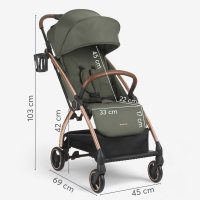 Carucior sport pentru copii KikkaBoo Joy MintBlue,Cadru din aluminiu,Sistem automat de pliere One Touch,Roti pivotante cu suspensii,Spatar si suport picioare reglabile,Capotina,recomandat de la nastere pana la 22kg - 7