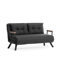 Canapea extensibila SANDO, 2 locuri, gri inchis, 133x78x78 cm - 1