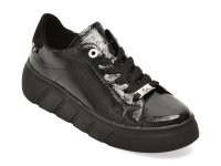 Pantofi sport RIEKER negri, W2601, din piele naturala lacuita - 1