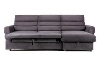 Colțar Extensibil TENERIFE, șezlong interschimbabil, cu ladă de depozitare, cu tetiere reglabile, 270x180x85 cm, Gri - 2