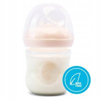 Biberon anti-colici nivel de debit scazut 1, Kidnort Blabaer Pink, din PU durabil si rezistent, capacitate 125 ml, 0-3 luni - 1