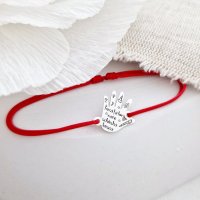 Bratara Mana premiata de Educatoare/Invatatoare - Argint 925 - Snur reglabil, diverse culori - 1