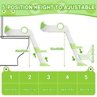 Reductor WC copii Little Mom Green Frog, pliabil, cu colac detasabil moale din PU, inaltime reglabila pe 5 nivele, manere ergonomice si protectie antistropire, compatibilitate universala, baza antiderapanta - 4