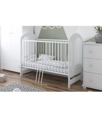 Patut din lemn pentru copii Tymon White 124x66 cm cu 3 bare detasabile + Saltea Nichiduta Cocos Comfort 12 cm - 4