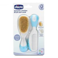 Set perie si pieptan Chicco, par natural, bleu - 1