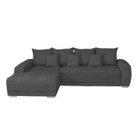 Coltar MARIBO L extensibil, cu arcuri si lada depozitare, colt stanga, gri inchis, 282x205x92 cm - 1