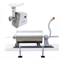 Masina de Tocat Carne Electrica Micul Fermier GF-2032, 500W, 50-70 kg/h + Masina de Facut Carnati Inox 5 kg - 1