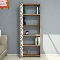 Biblioteca City - Walnut, Alb - 2