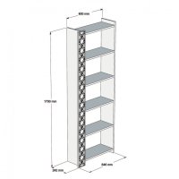 Biblioteca City - Walnut, Alb - 4