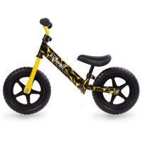 Bicicleta copii fara pedale Kidwell Rebel Yellow 12 inch, varsta 3-4 ani, ghidon cu cu inaltime reglabila, roti late din cauciuc EVA, scaun moale, reglabil, greutate mmaxima admisa 30 kg, inaltimea 80-120 cm - 1