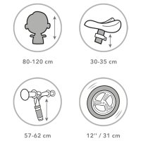 Bicicleta copii fara pedale Kidwell Rebel Yellow 12 inch, varsta 3-4 ani, ghidon cu cu inaltime reglabila, roti late din cauciuc EVA, scaun moale, reglabil, greutate mmaxima admisa 30 kg, inaltimea 80-120 cm - 3