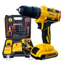 Trusa 30 Piese  Bormasina cu 2 Acumulatori si Incarcator GALBENA 24V - 1