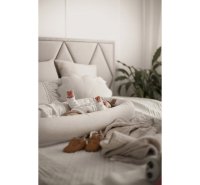 Suport de dormit Babynest 2 in 1 BabySteps bara protectie patut Premium din in Alb 95x53 cm - 4