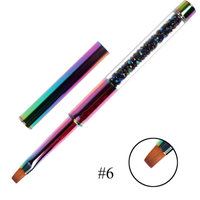 Pensula gel varf drept nr. 6 holo rainbow- Everin - 1