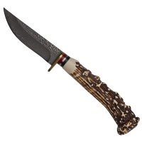 Cutit de vanatoare DEPOX The Goat Knife, 21 cm, bej, cu husa din piele ecologica - 6