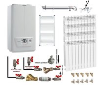 Pachet apartament cu 3 camere, centrala termica pe gaz in condensare IMMERGAS VICTRIX OMNIA 25, kit evacuare inclus, calorifere aluminiu, kit armaturi centrala, robineti calorifere - 1