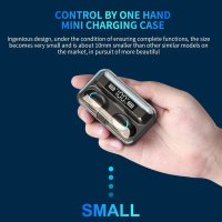 Casti F9 Smart Techstar®, Wireless, Bluetooth V5.0, SplashResistent, Touch, iOS, 1200mAh, Android, Negru - 3