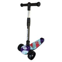 Trotineta pentru copii Novokids Mini Scooter 8150 Multicolor cu roti luminoase din silicon, melodii si lumini, 3 roti, pliabila, maner reglabil pe inaltime, greutate suportata 50 kg - 4