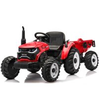 Tractoras electric Kinderauto 1804 cu remorca basculabila, 90W, 12V, rosu - 1