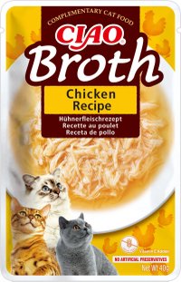 INABA Ciao Broth , Pui, plic hrană umedă fără cereale pisici, (în supă), 40g - 2