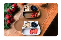 Farfurie din silicon cu 3 compartimente si ventuze Kidnort Retter Mjolk Bej - 2