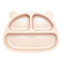 Farfurie din silicon cu 3 compartimente si ventuze Kidnort Retter Mjolk Bej - 5