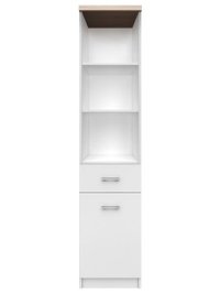 Biblioteca deschisa TOP MIX, 1 usa, 1 sertar, alb, 40x33x183 cm - 1
