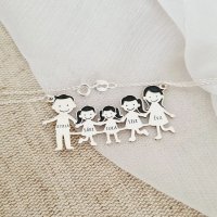 Lantisor Personalizat Familie - 5 Membri din Argint 925 - 1