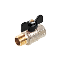 Robinet sfera TIEMME pentru apa M/F 1'' cu fluture negru - 1