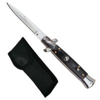 Set 2 briceaguri automate vanatoare IdeallStore®, Italian Blade, Stiletto, otel inoxidabil, negru - 9