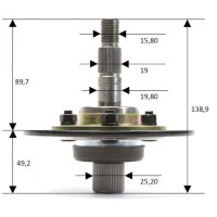 Ax suport cutit MTD 717-0906 pentru tractoras de tuns gazon - 2