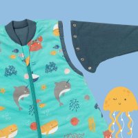 Sac de dormit cu picioruse si maneca lunga detasabila Under the Sea 110 cm + manseta 2.5 Tog - 2