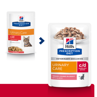 HILL'S Prescription Diet c/d Multicare Stress, Somon, dietă veterinară, plic hrană umedă pisici, sistem urinar, (în sos), bax, 85g x 12buc - 10