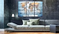 Tablou din plută - Sapphire Travels [Cork Map] 60x40 cm - 2