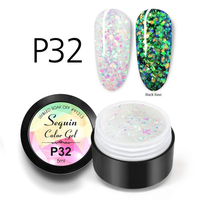 Gel Colorat cu Paiete Holografice P32 - Everin - 1